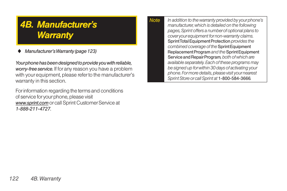 4b. manufacturer’s warranty | TOA Electronics LG LX290 User Manual | Page 134 / 141