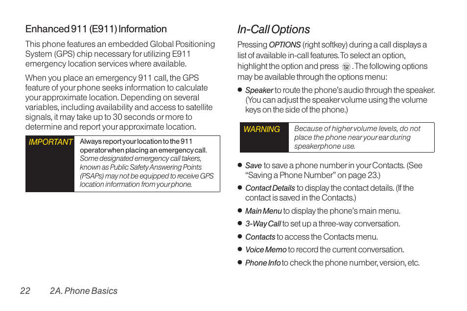 In-call options | TOA Electronics LG LX290 User Manual | Page 34 / 141