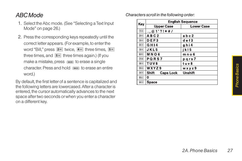 Abc mode | TOA Electronics LG LX290 User Manual | Page 39 / 141