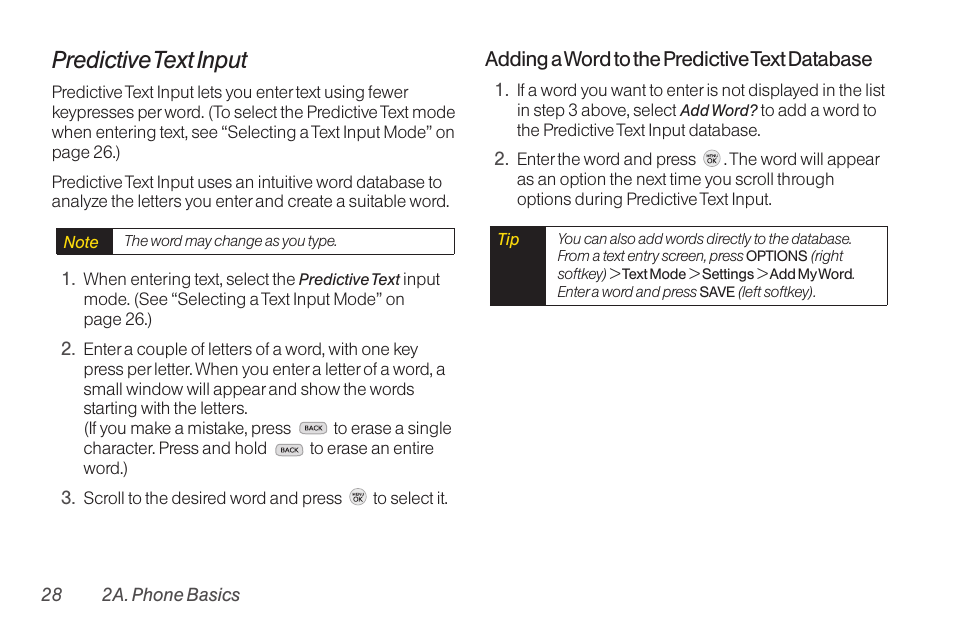 Predictive text input | TOA Electronics LG LX290 User Manual | Page 40 / 141
