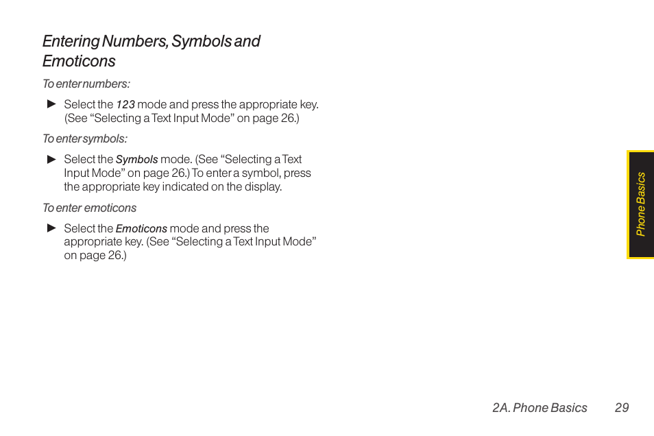 Entering numbers, symbols and emoticons | TOA Electronics LG LX290 User Manual | Page 41 / 141