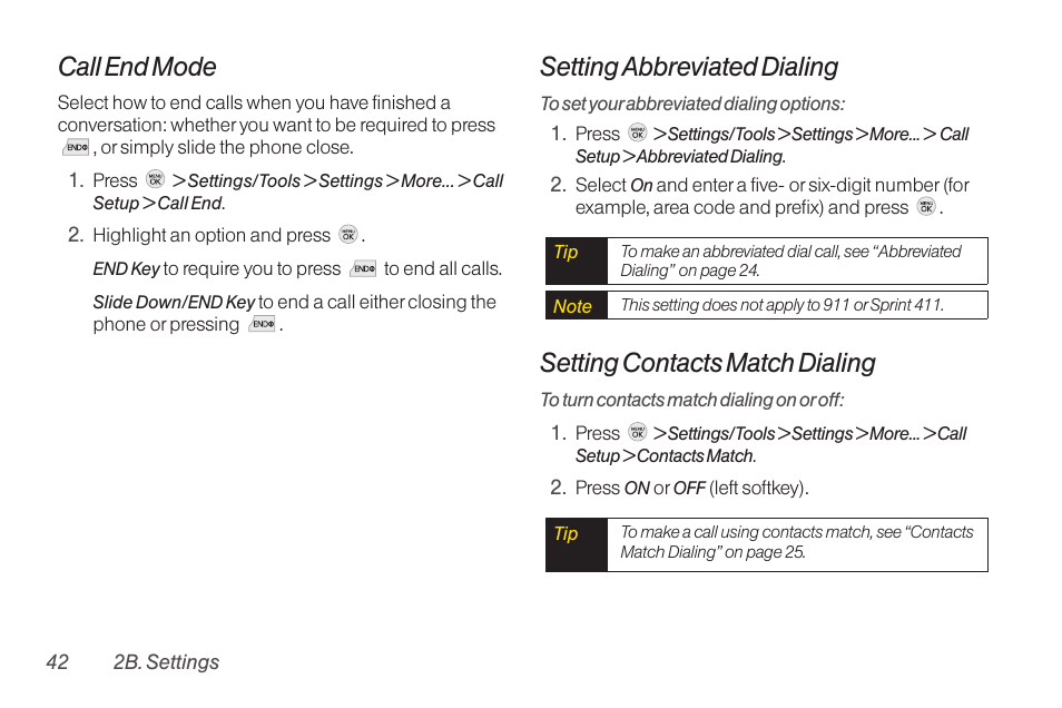 Call end mode, Setting abbreviated dialing, Setting contacts match dialing | TOA Electronics LG LX290 User Manual | Page 54 / 141