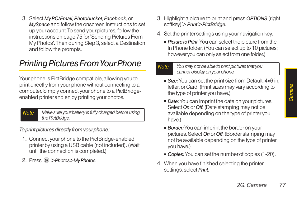 Printing pictures from your phone | TOA Electronics LG LX290 User Manual | Page 89 / 141