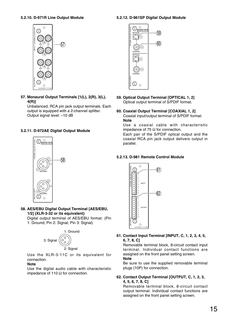 Signal 1: ground 3: signal | TOA Electronics D-901 User Manual | Page 15 / 94