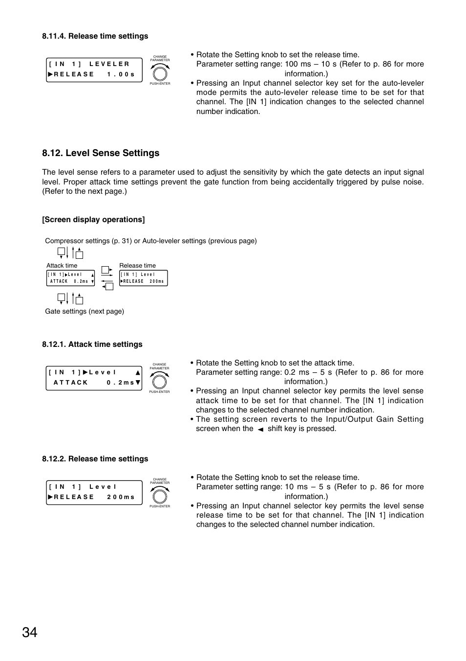 Level sense settings | TOA Electronics D-901 User Manual | Page 34 / 94