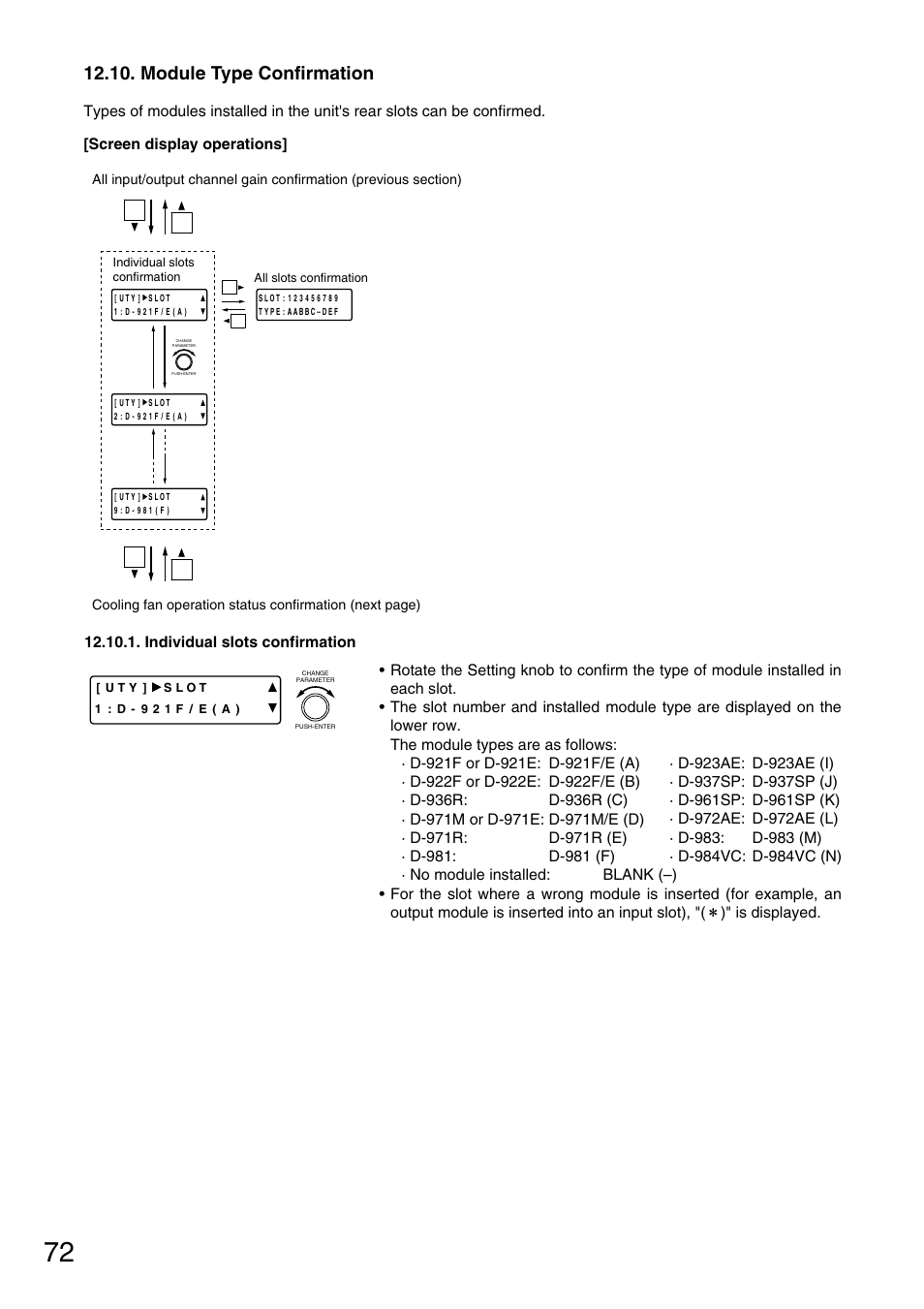 Module type confirmation | TOA Electronics D-901 User Manual | Page 72 / 94