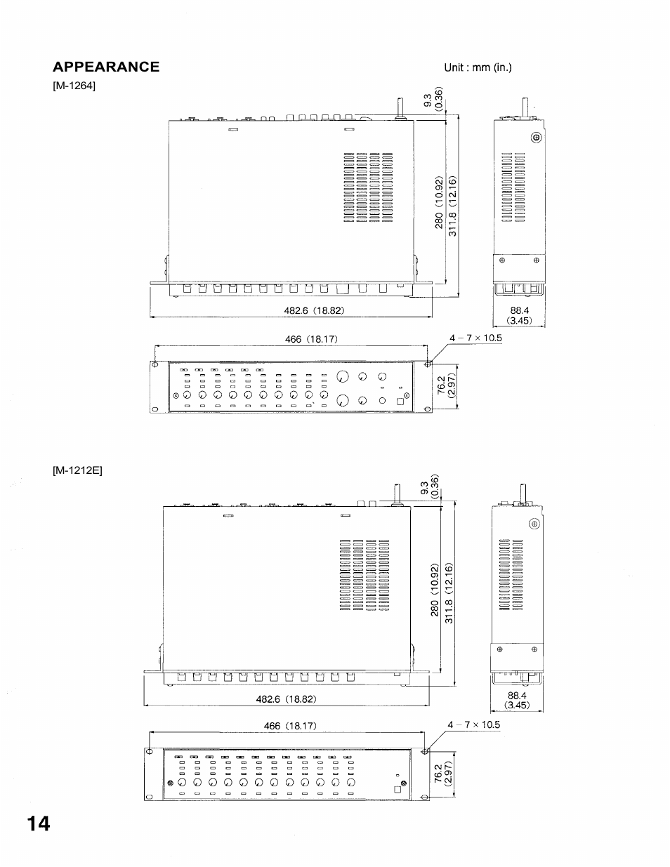 TOA Electronics M-1264 M-1212E User Manual | Page 14 / 16