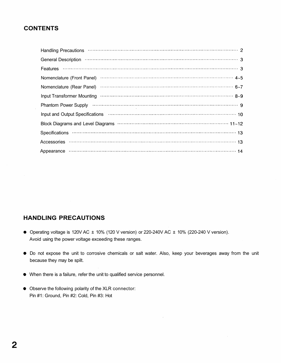 TOA Electronics M-1264 M-1212E User Manual | Page 2 / 16