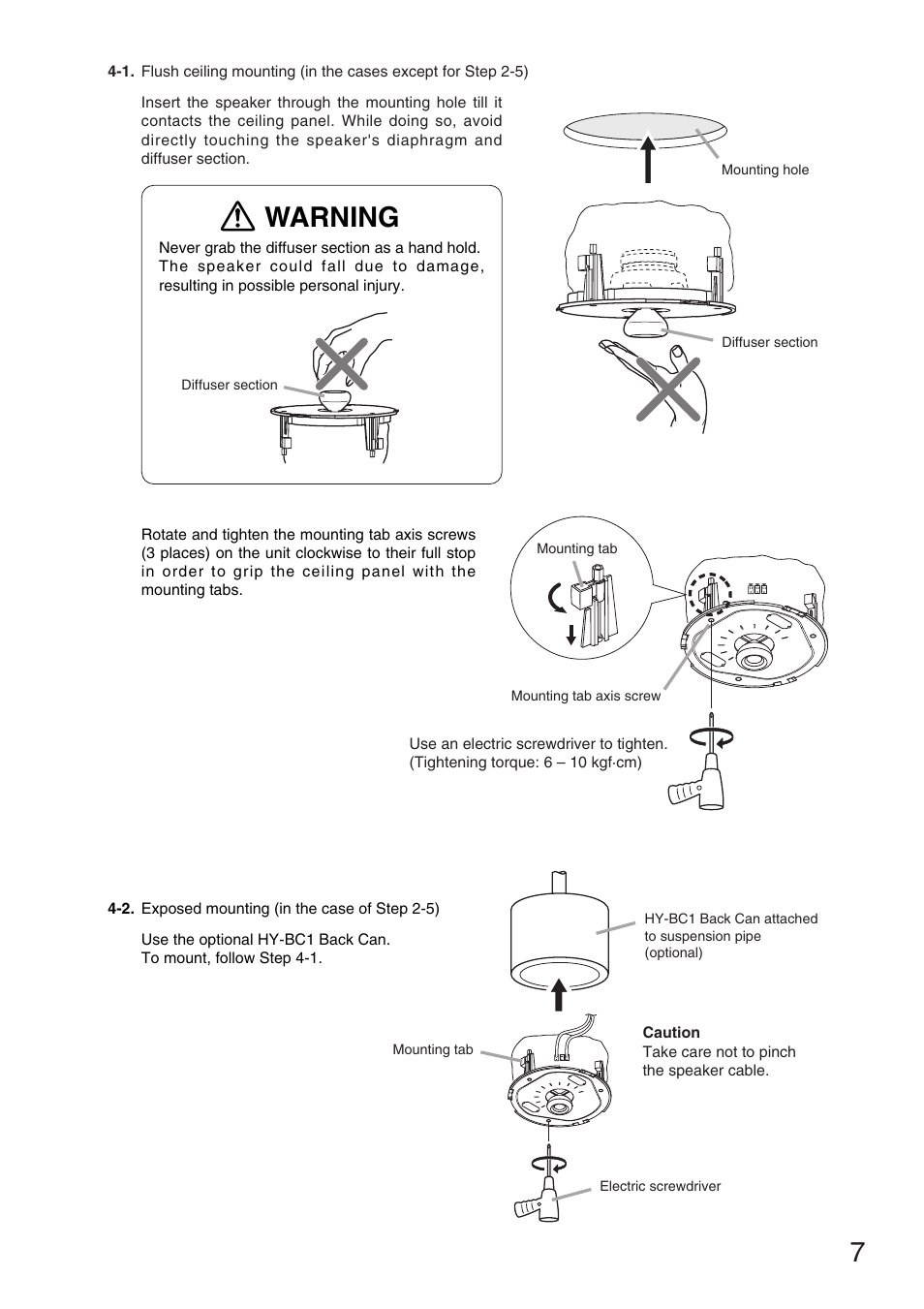 Warning | TOA Electronics F-2352SC User Manual | Page 7 / 12