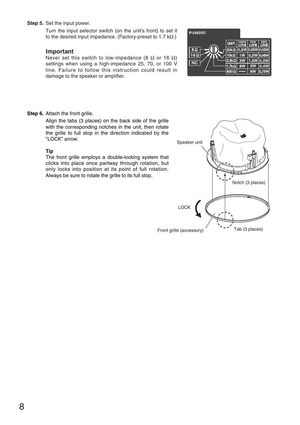 TOA Electronics F-2352SC User Manual | Page 8 / 12