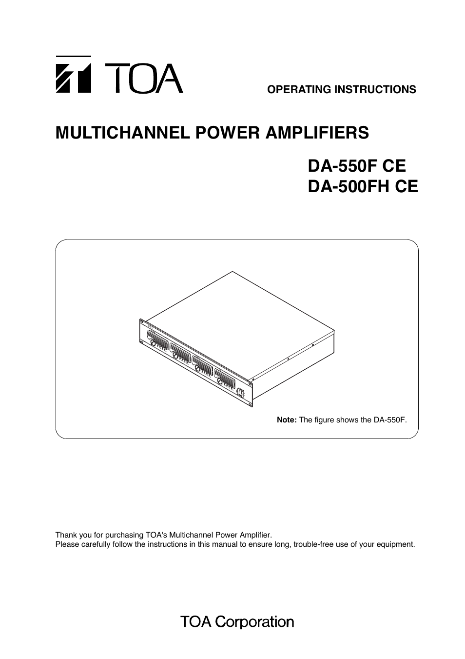 TOA Electronics DA-550F CE User Manual | 20 pages