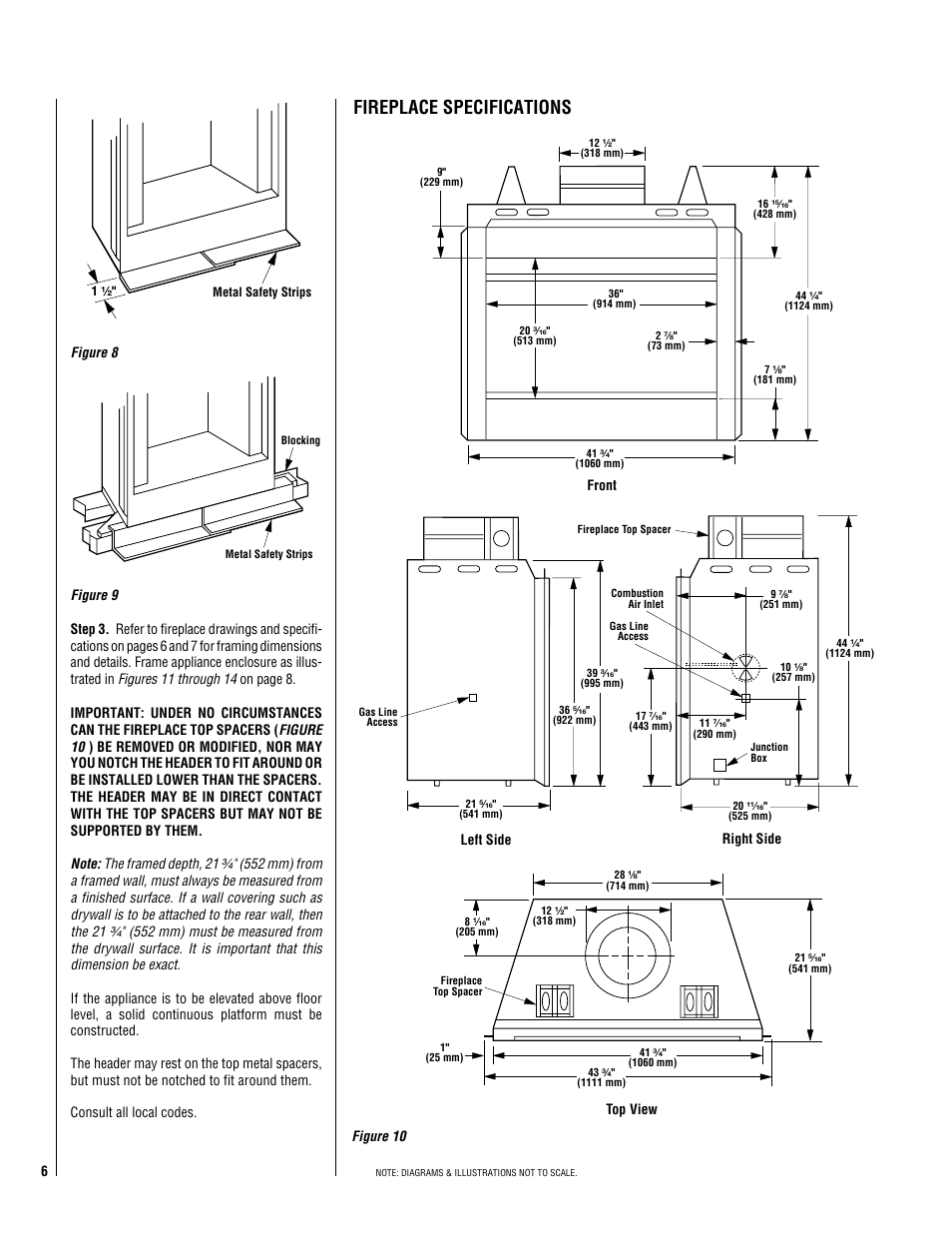 Fireplace specifications | TOA Electronics CUSTOM SERIES RD-36 User Manual | Page 6 / 20