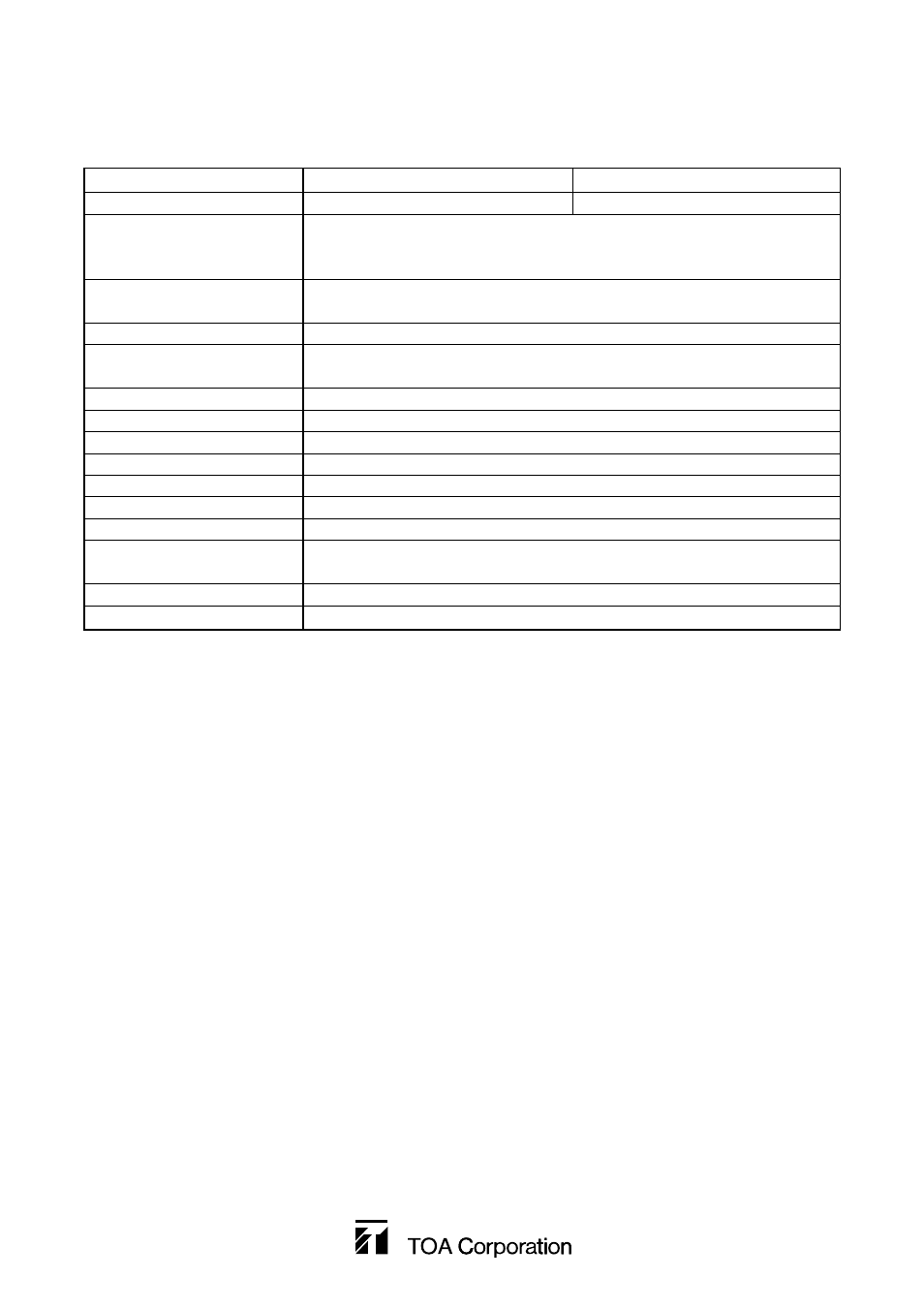Specifications, C-al80(l), c-al80(h) | TOA Electronics ALARM INPUT UNIT C-AL80(H) User Manual | Page 16 / 16