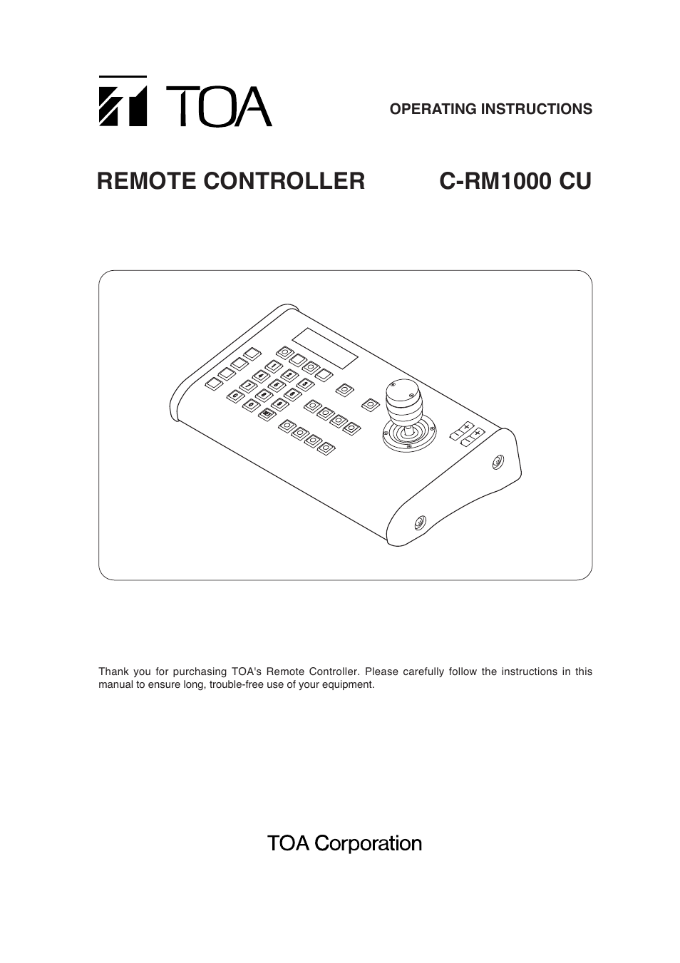 TOA Electronics C-RM1000 CU User Manual | 60 pages