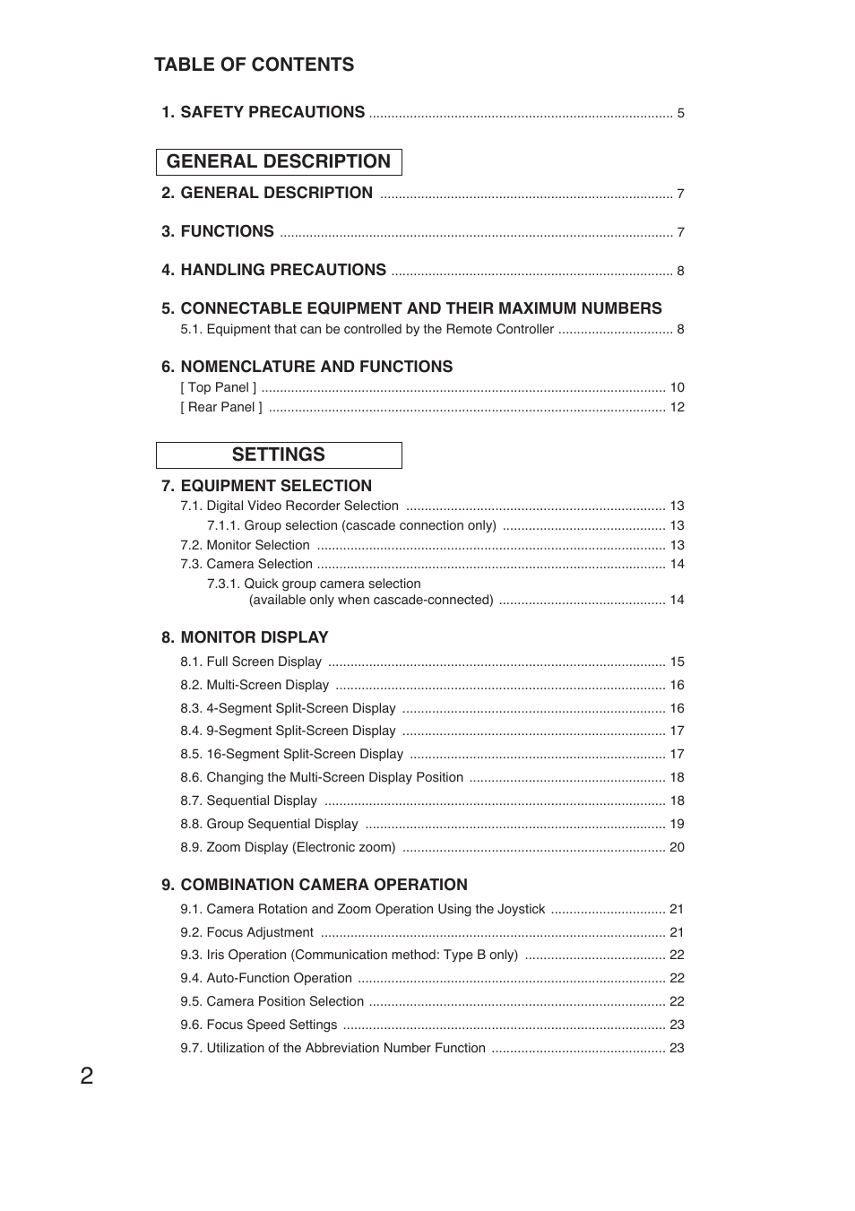 TOA Electronics C-RM1000 CU User Manual | Page 2 / 60