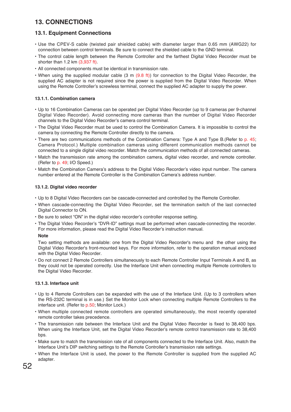 Connections | TOA Electronics C-RM1000 CU User Manual | Page 52 / 60
