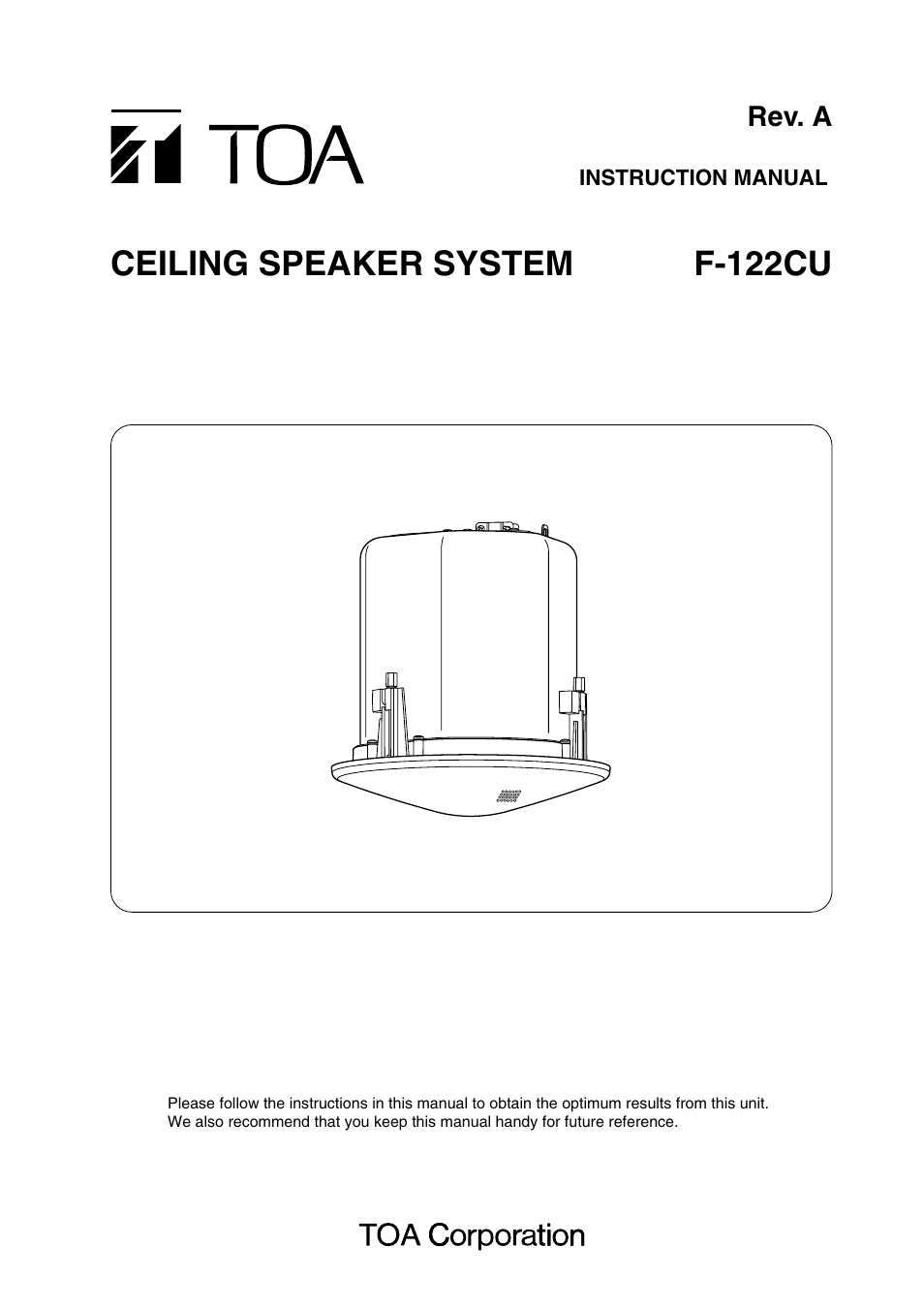 TOA Electronics F-122CU User Manual | 19 pages