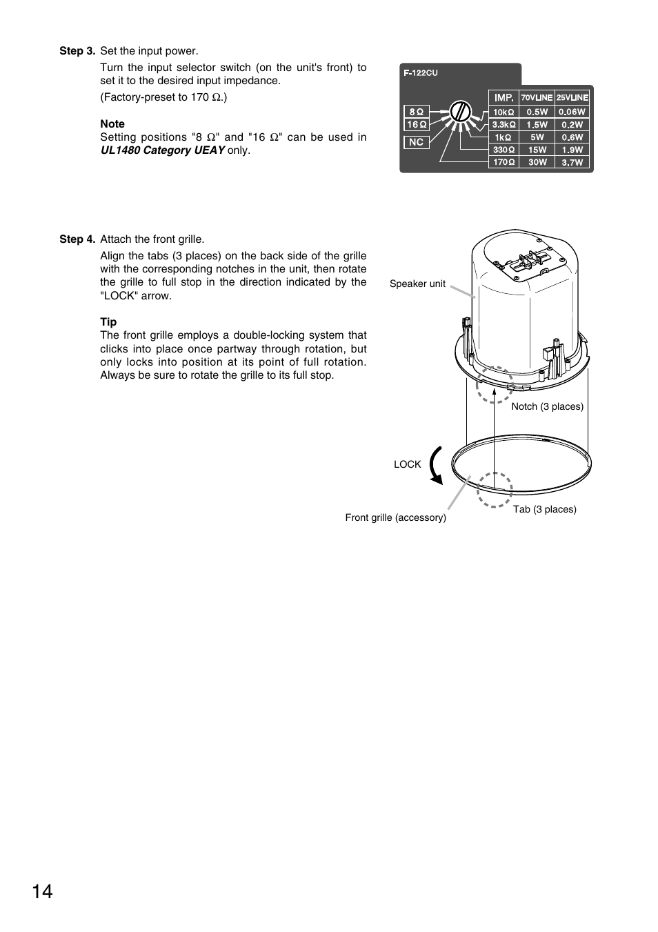 TOA Electronics F-122CU User Manual | Page 14 / 19