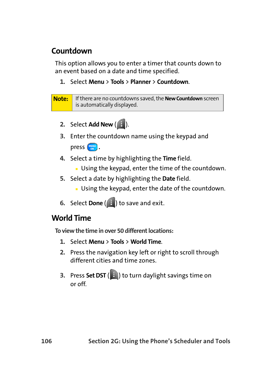 Countdown, World time | TOA Electronics Sprint Power Vision A920 User Manual | Page 130 / 272