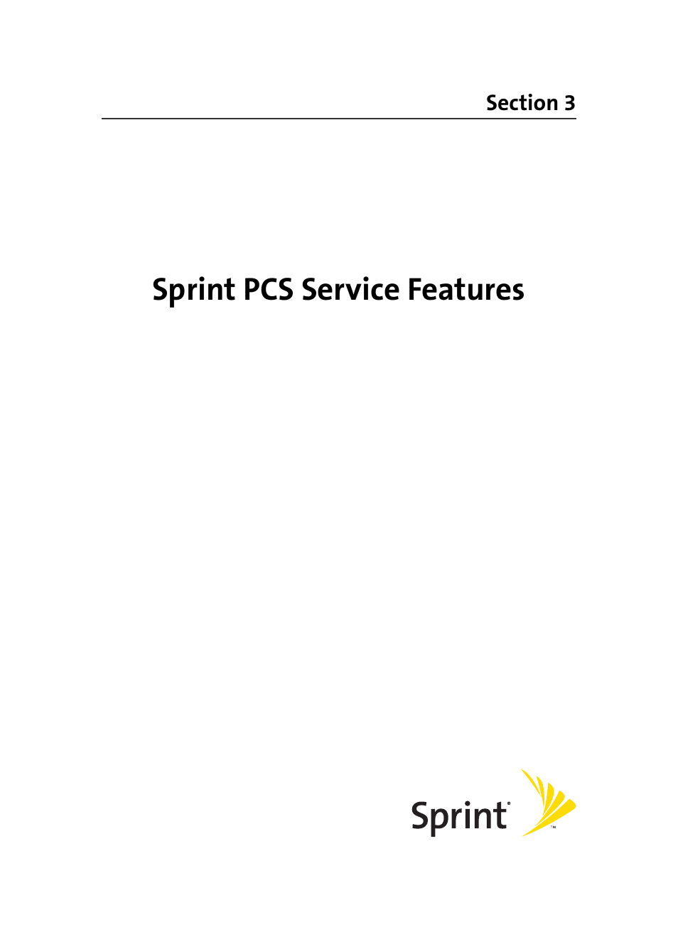 Sprint pcs service features, Section 3: sprint pcs service features | TOA Electronics Sprint Power Vision A920 User Manual | Page 191 / 272