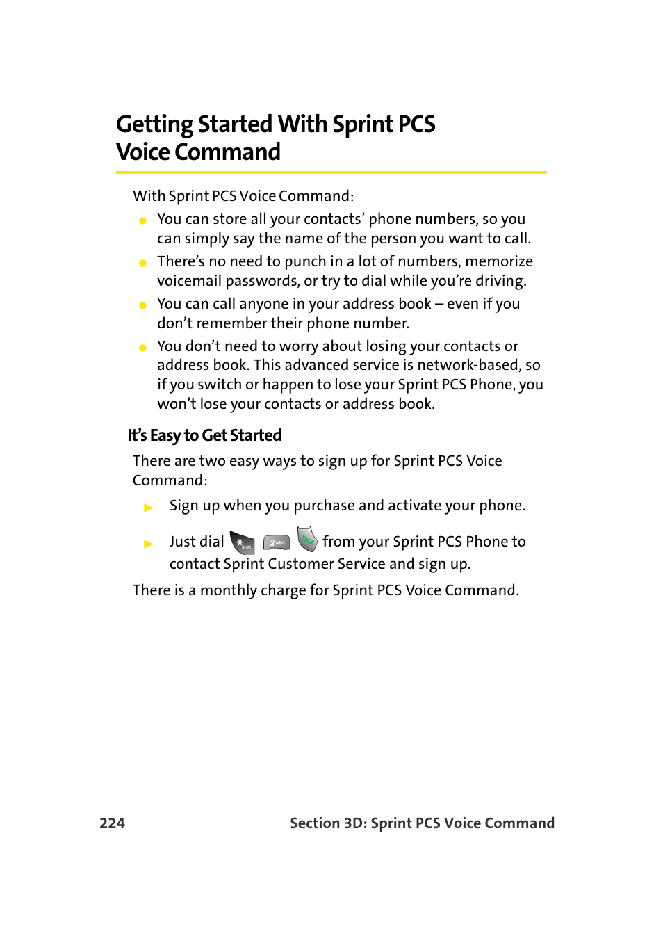 Getting started with sprint pcs voice command, It’s easy to get started | TOA Electronics Sprint Power Vision A920 User Manual | Page 248 / 272