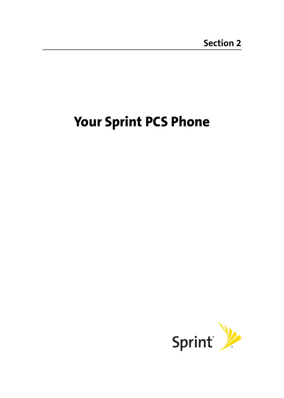 Your sprint pcs phone, Section 2: your sprint pcs phone | TOA Electronics Sprint Power Vision A920 User Manual | Page 35 / 272