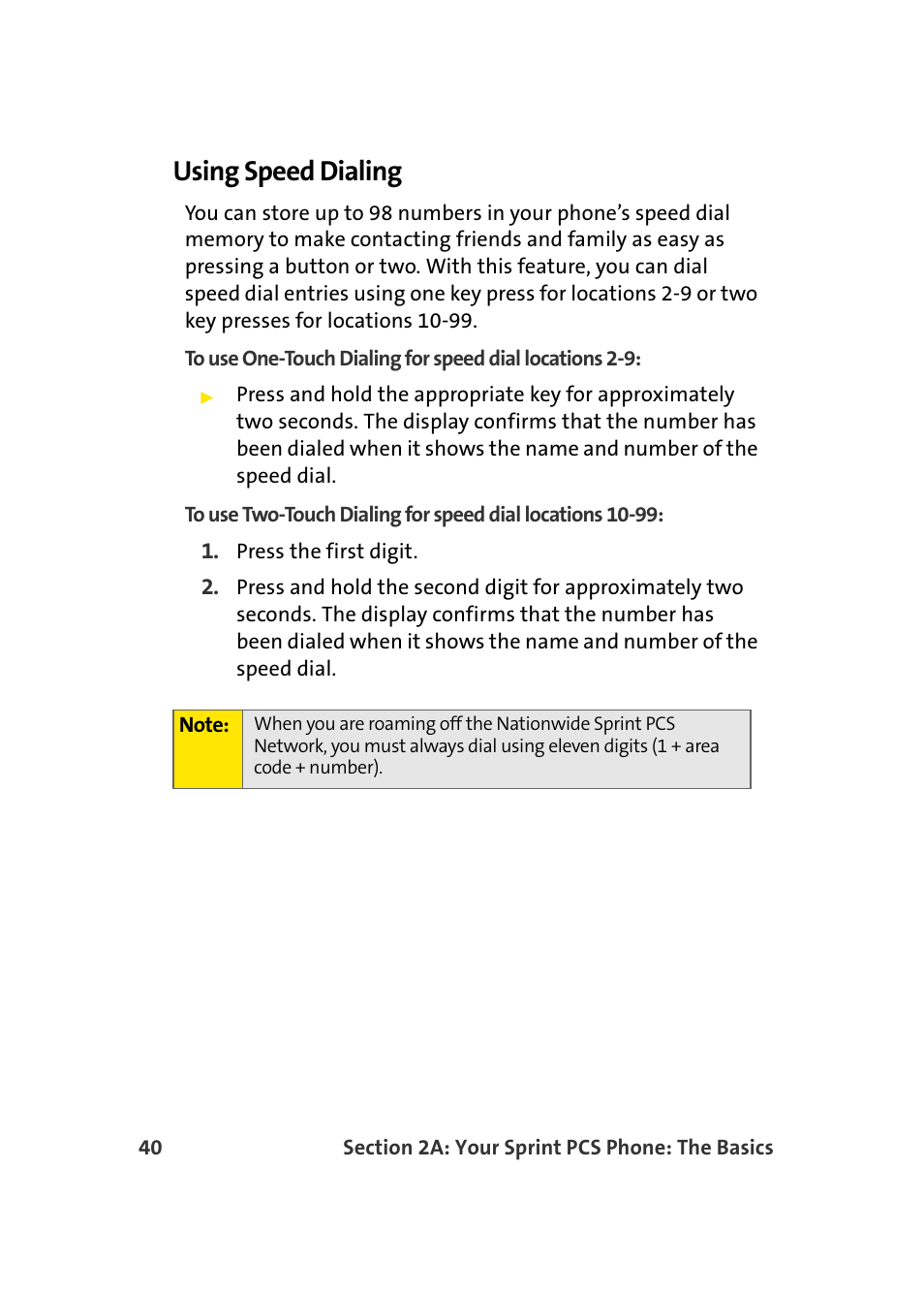 Using speed dialing | TOA Electronics Sprint Power Vision A920 User Manual | Page 64 / 272
