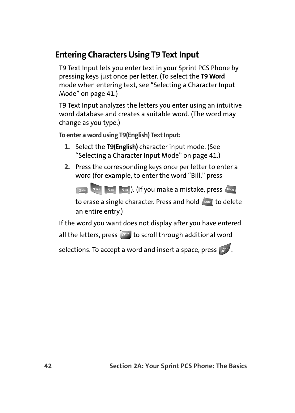Entering characters using t9 text input | TOA Electronics Sprint Power Vision A920 User Manual | Page 66 / 272