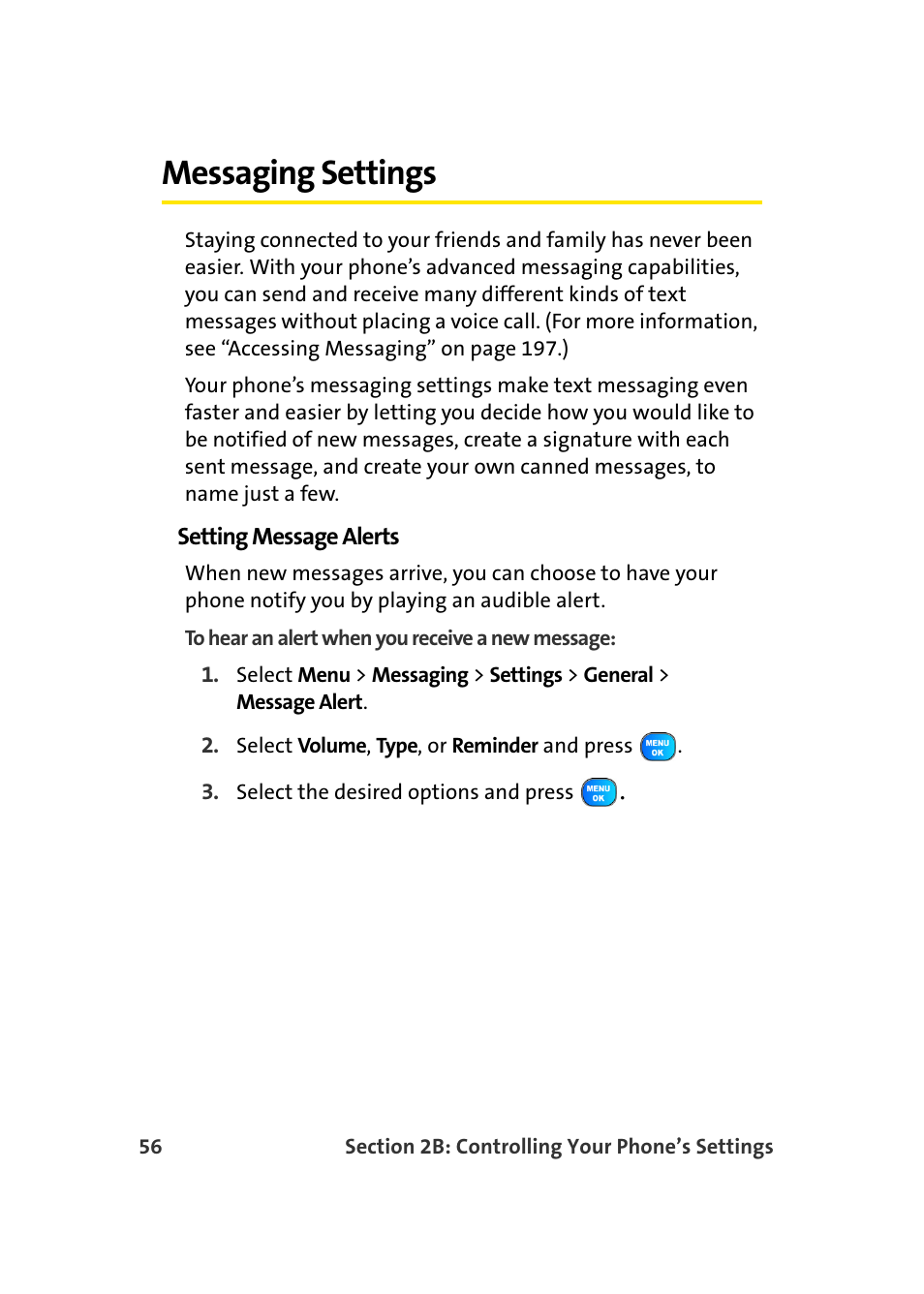 Messaging settings | TOA Electronics Sprint Power Vision A920 User Manual | Page 80 / 272