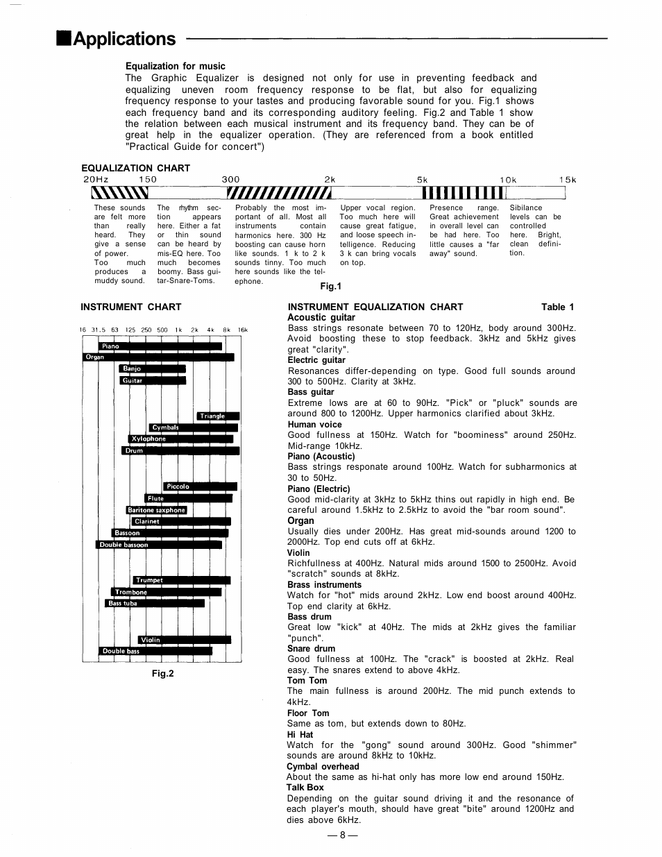 Applications | TOA Electronics 1000 Series User Manual | Page 8 / 12