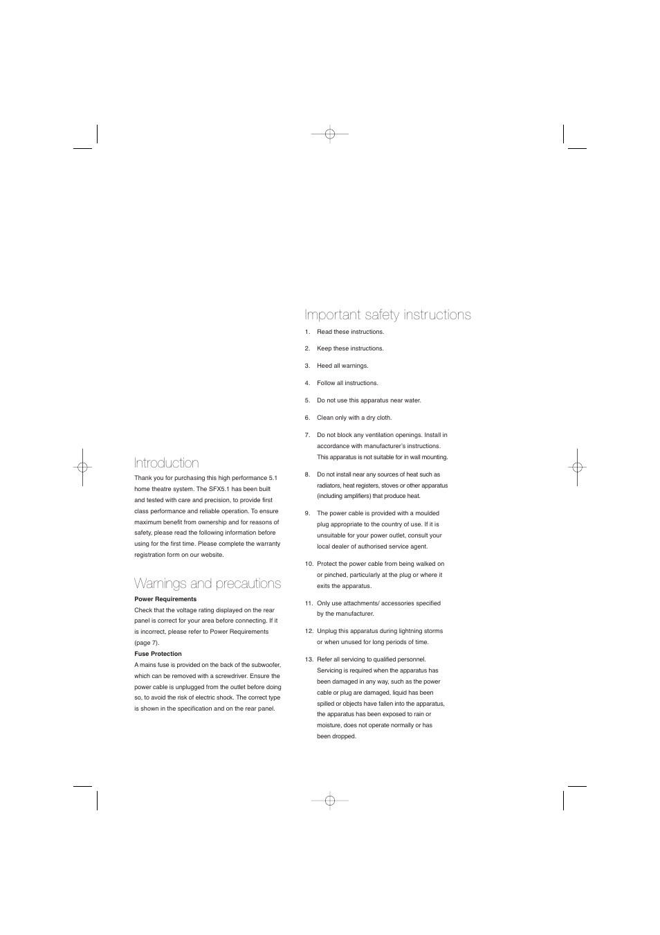 TOA Electronics SFX5.1 User Manual | Page 2 / 8