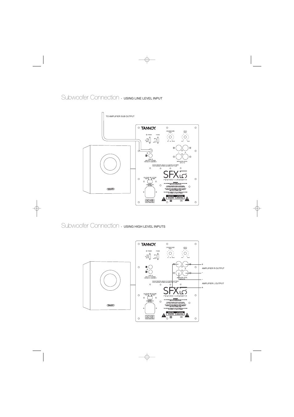 Subwoofer connection | TOA Electronics SFX5.1 User Manual | Page 5 / 8