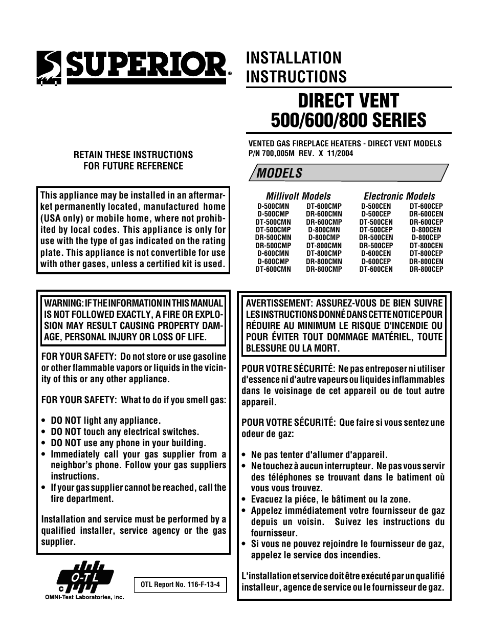 TOA Electronics DIRECT VENT 600 User Manual | 28 pages