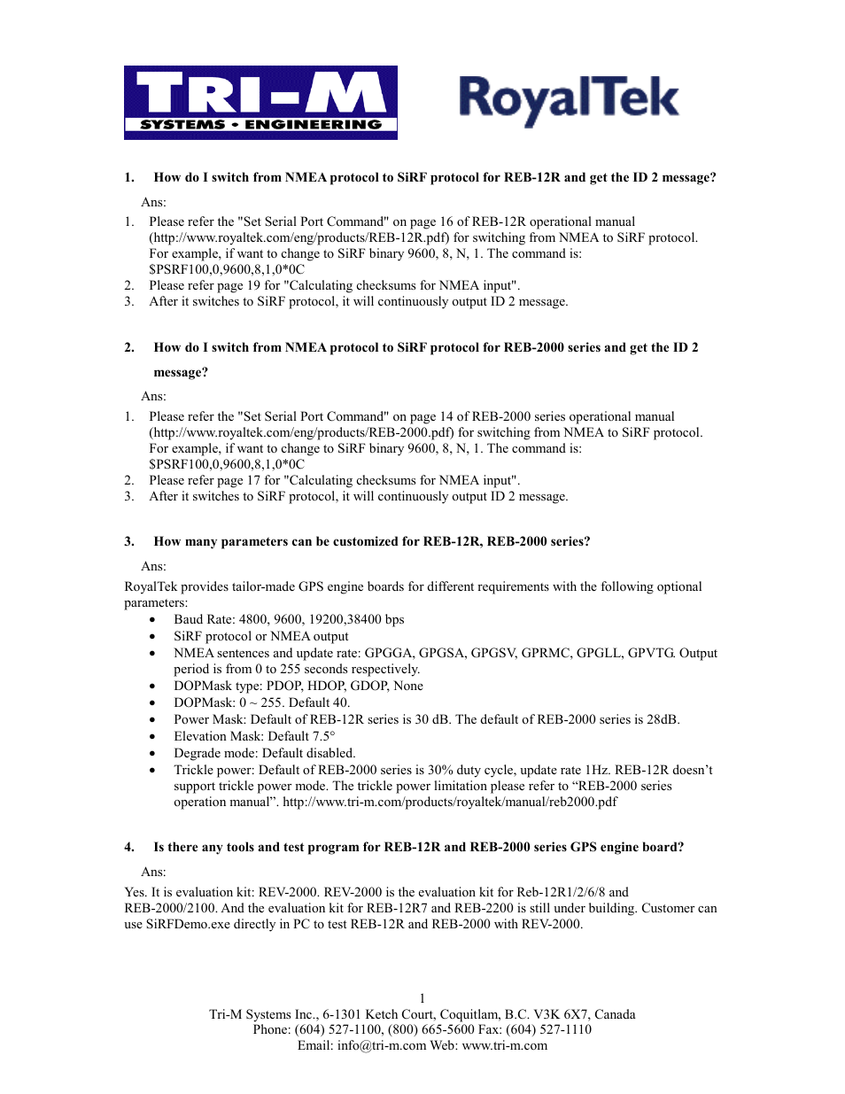 Id 2 message, Get the id 2 message, Engine board | Tri-M Systems REB 2000 User Manual | Page 2 / 6