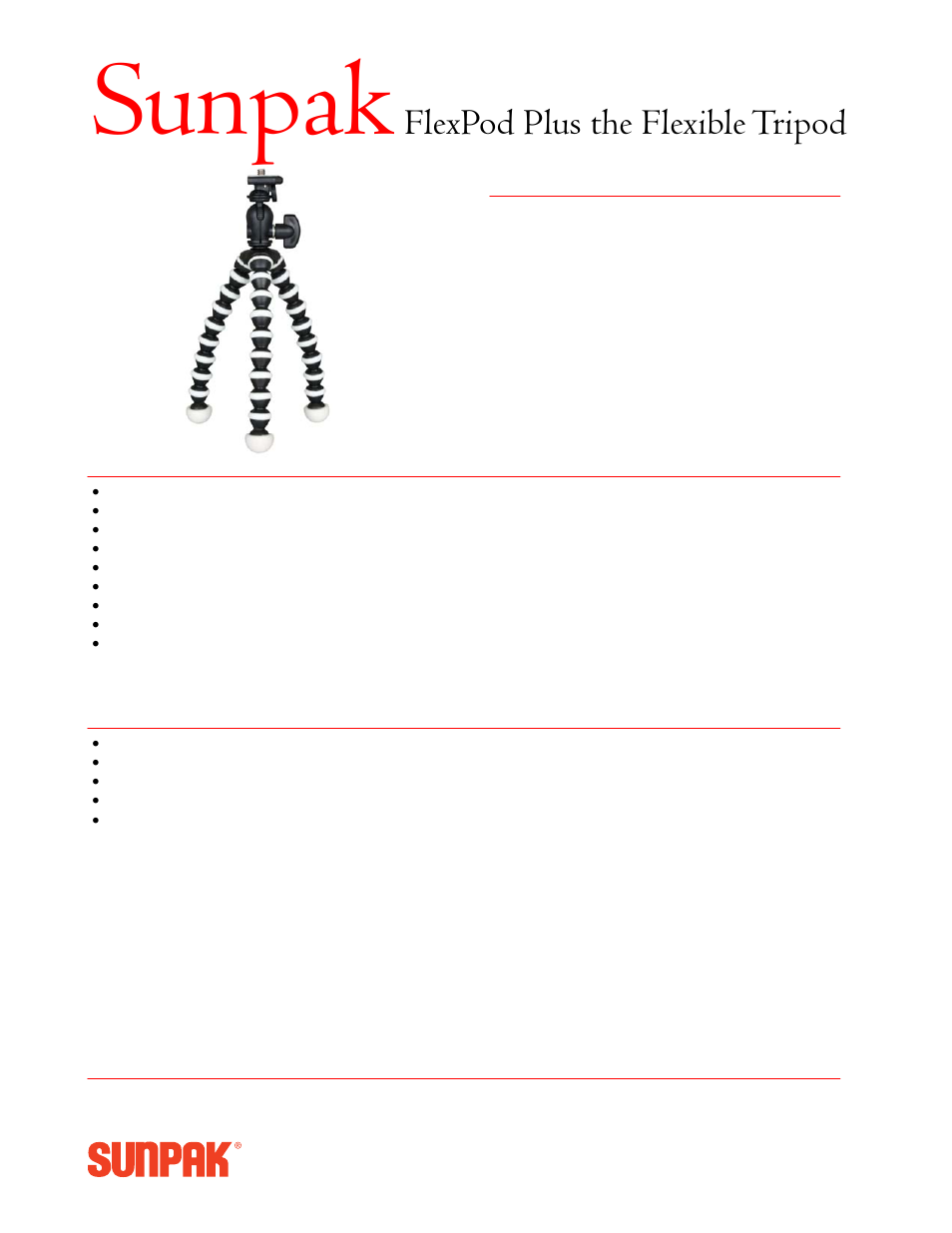ToCAD Sunpak FlexPod Plus the FlexibleTripod User Manual | 1 page