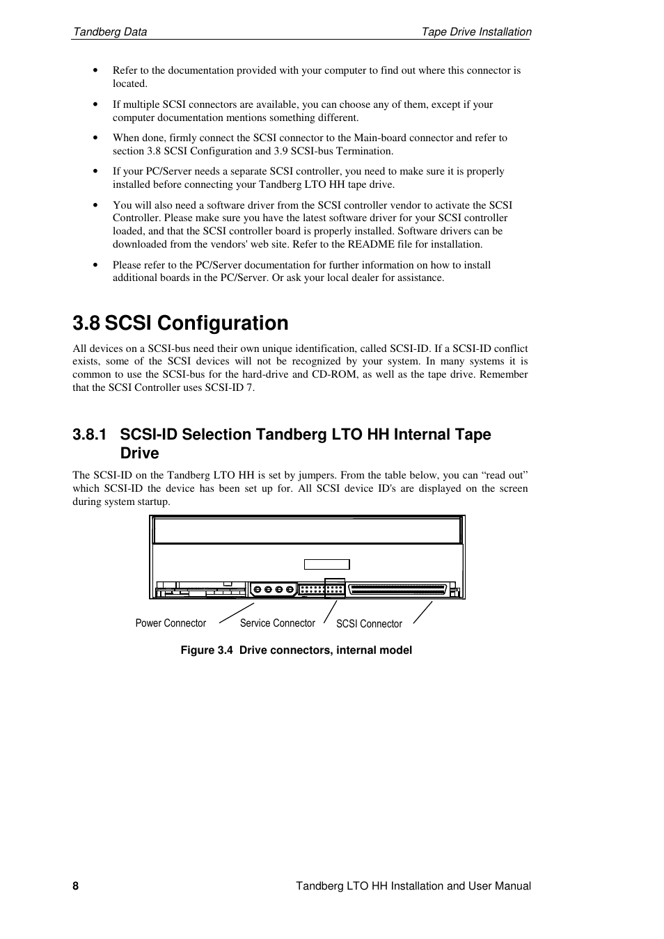 8 scsi configuration | Tandberg Data LTO-2 HH User Manual | Page 12 / 40