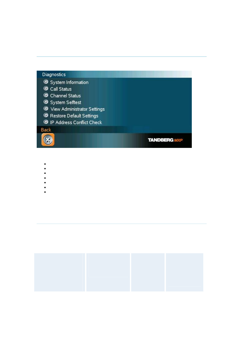 9 diagnostics, 1 system information, 2 call status | Tandberg Data 3000MXP User Manual | Page 103 / 150