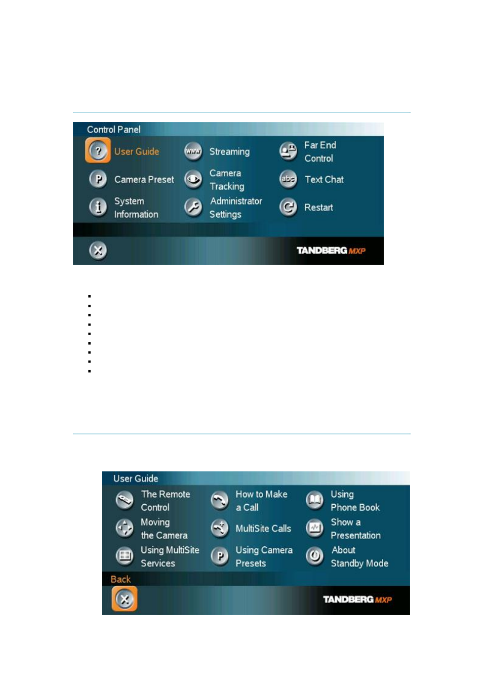 13 control panel, 1 user guide | Tandberg Data 3000MXP User Manual | Page 57 / 150