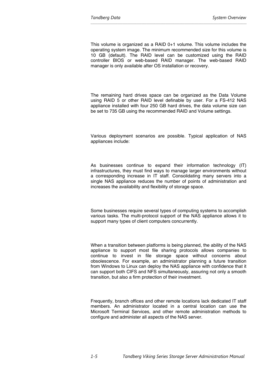 Deployment | Tandberg Data NAS Hardware Viking FS-1500 User Manual | Page 11 / 151
