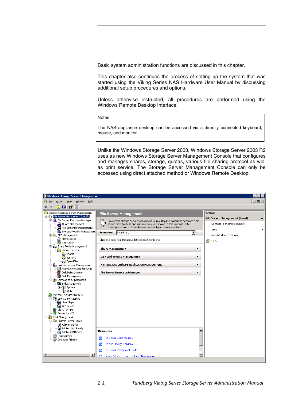 Setting up & administration | Tandberg Data NAS Hardware Viking FS-1500 User Manual | Page 15 / 151