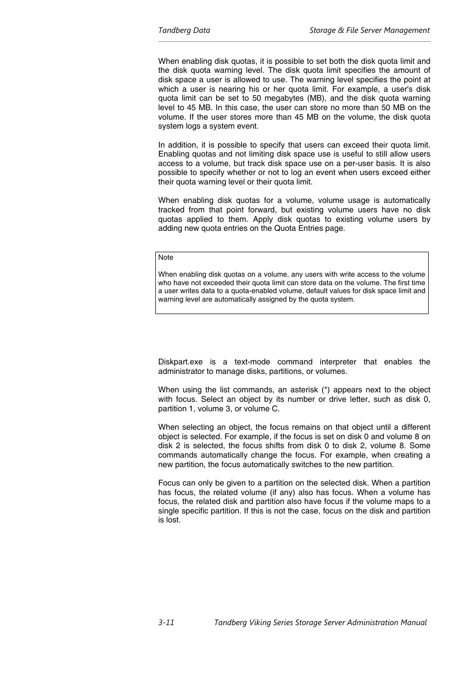 Using diskpart | Tandberg Data NAS Hardware Viking FS-1500 User Manual | Page 31 / 151