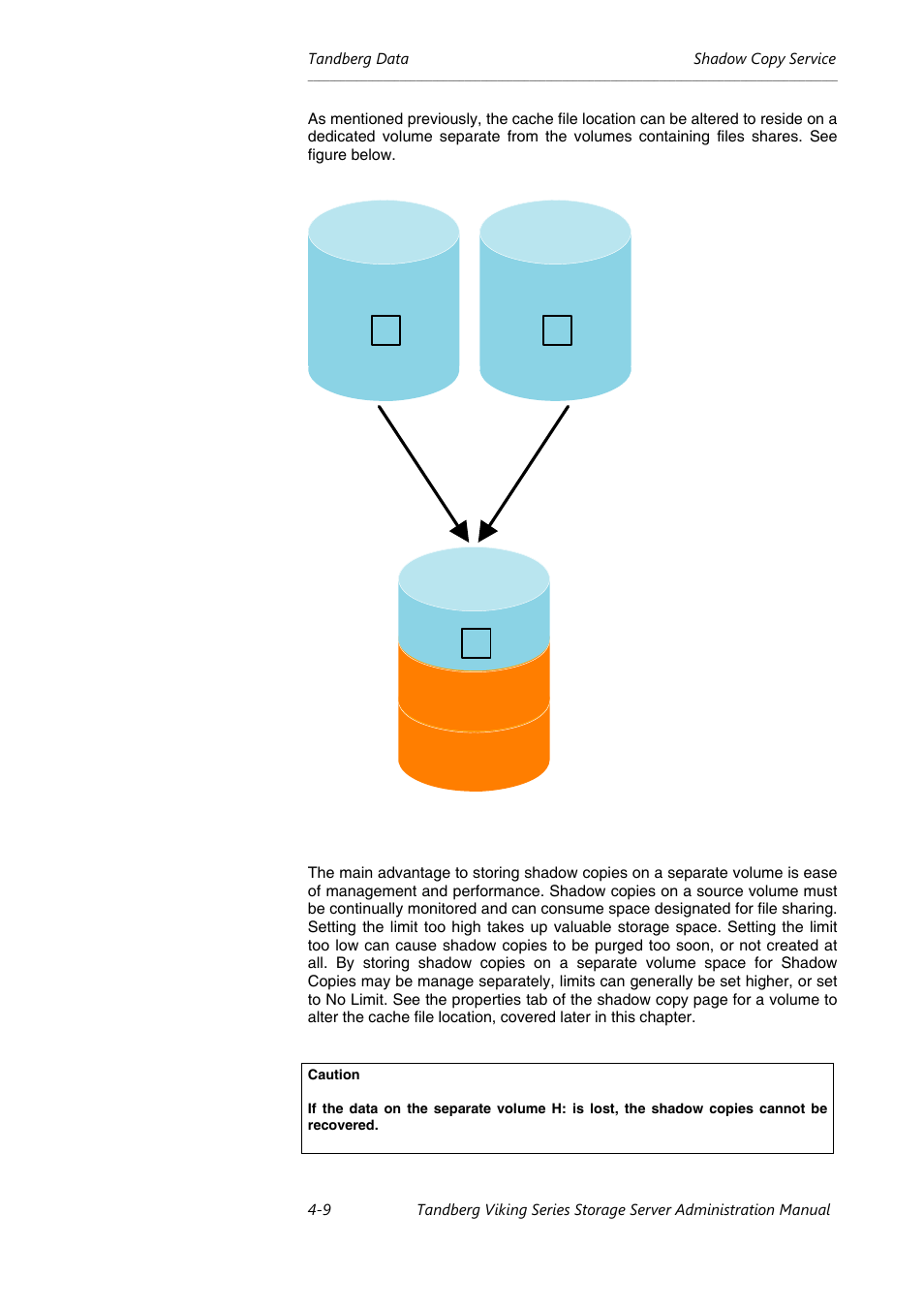 G: h: cache file cache file f | Tandberg Data NAS Hardware Viking FS-1500 User Manual | Page 47 / 151