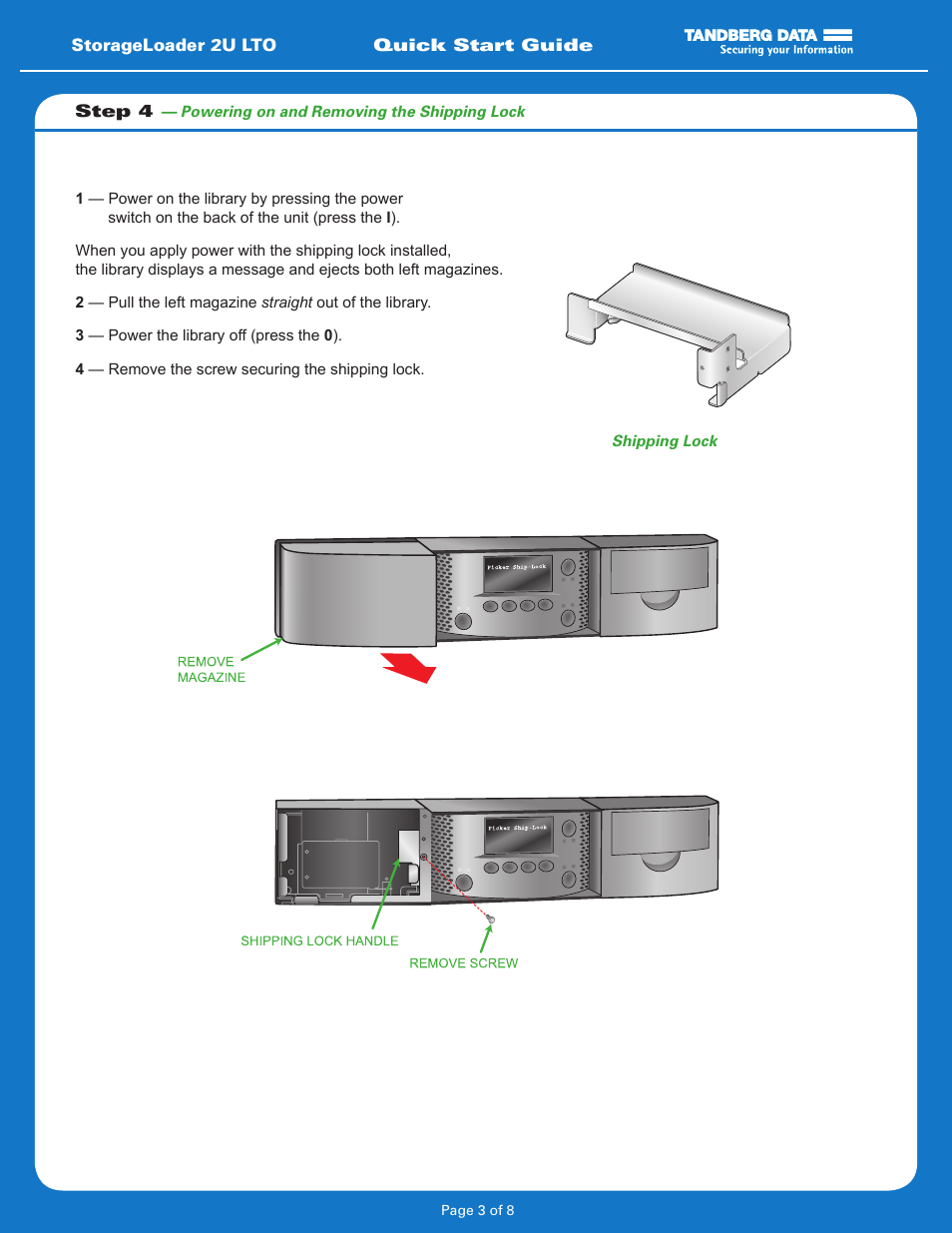 Tandberg Data 2U LTO User Manual | Page 3 / 8