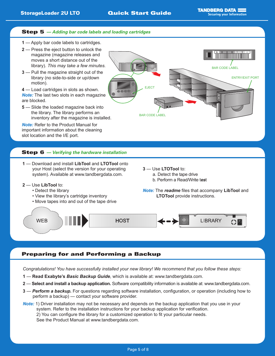 Tandberg Data 2U LTO User Manual | Page 5 / 8
