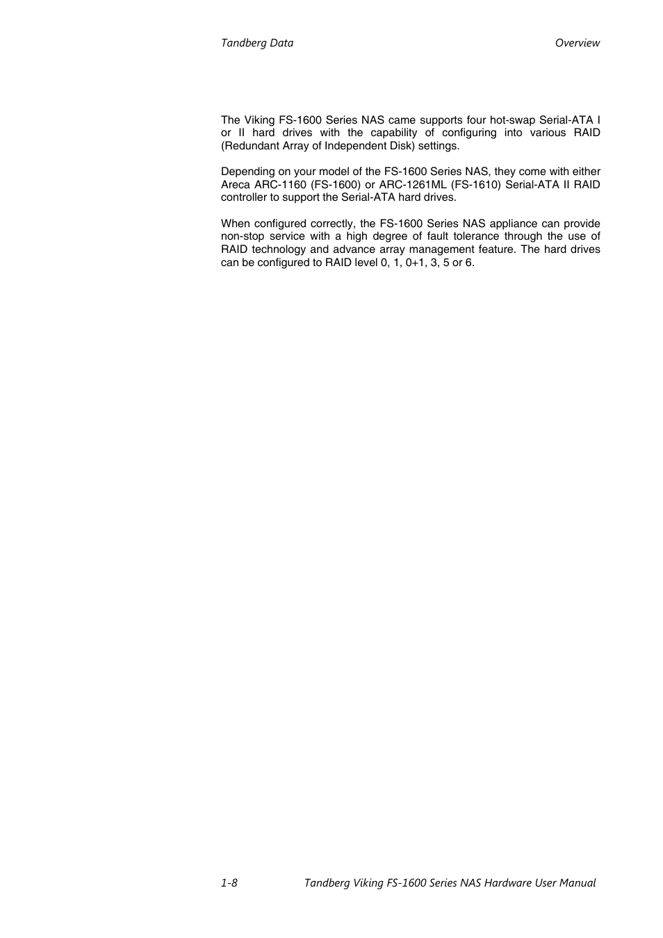 Tandberg Data FS-1610 User Manual | Page 12 / 53