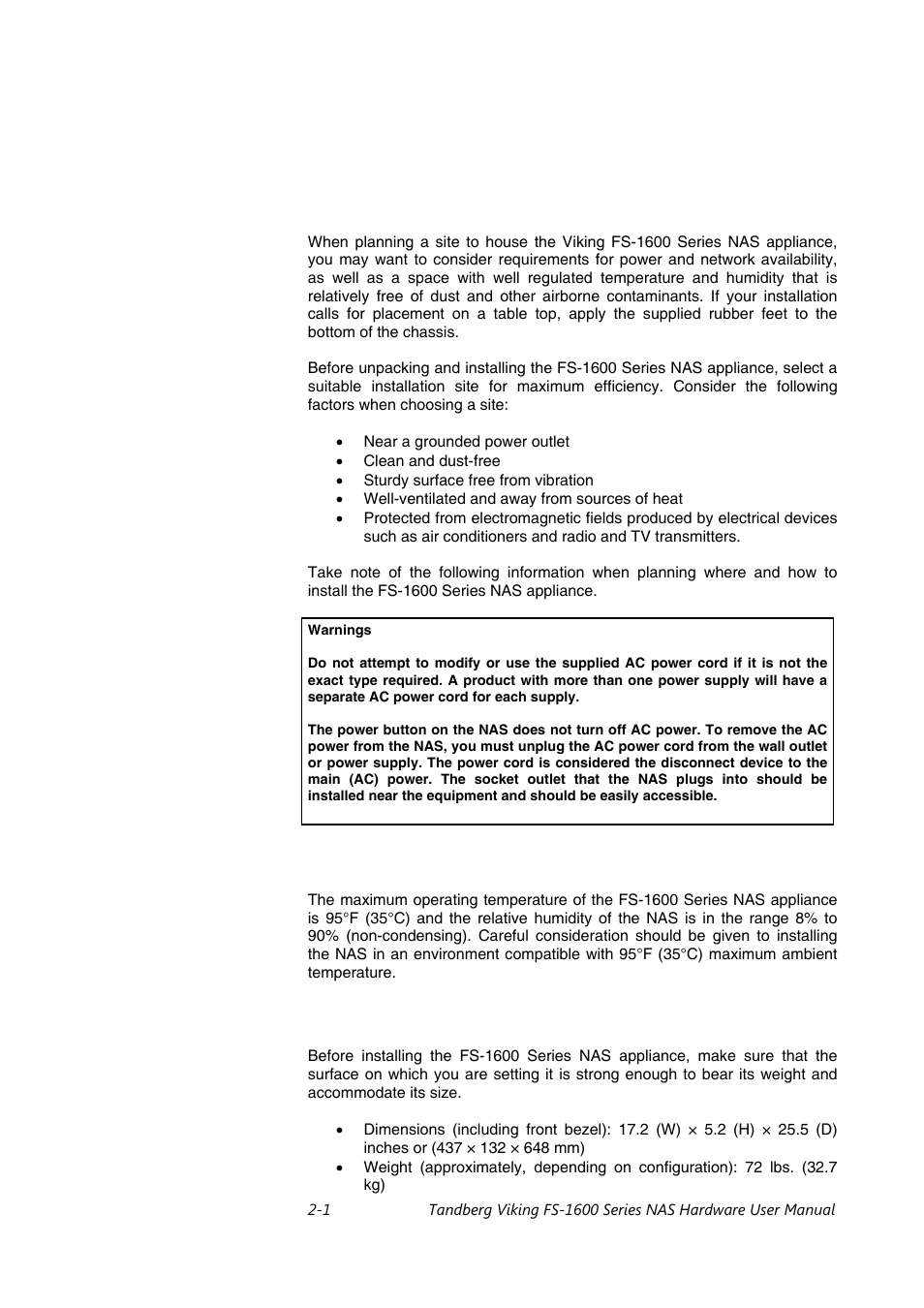 Setting up | Tandberg Data FS-1610 User Manual | Page 13 / 53