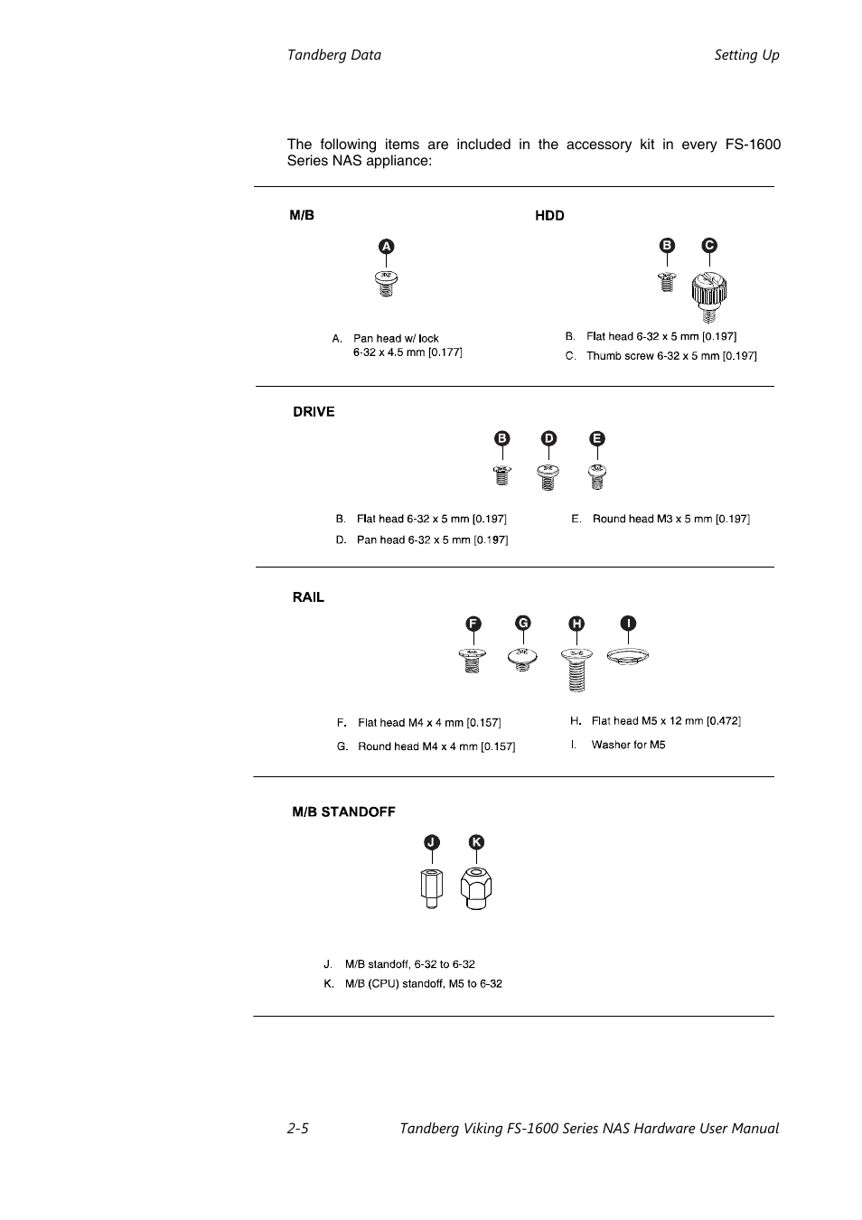 3 rack installation: content of accessory kit | Tandberg Data FS-1610 User Manual | Page 17 / 53