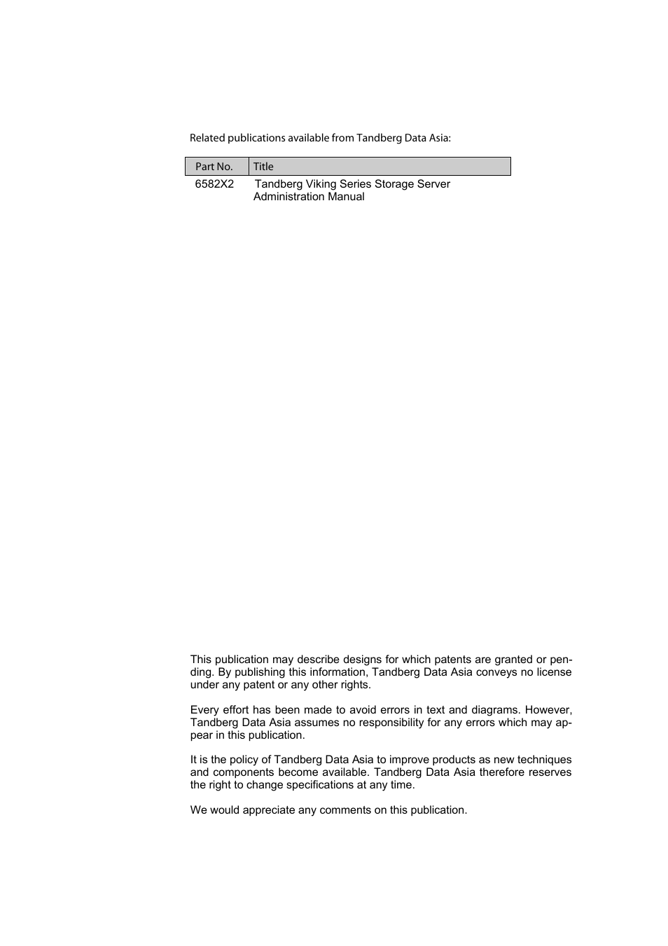 Tandberg Data FS-1610 User Manual | Page 2 / 53