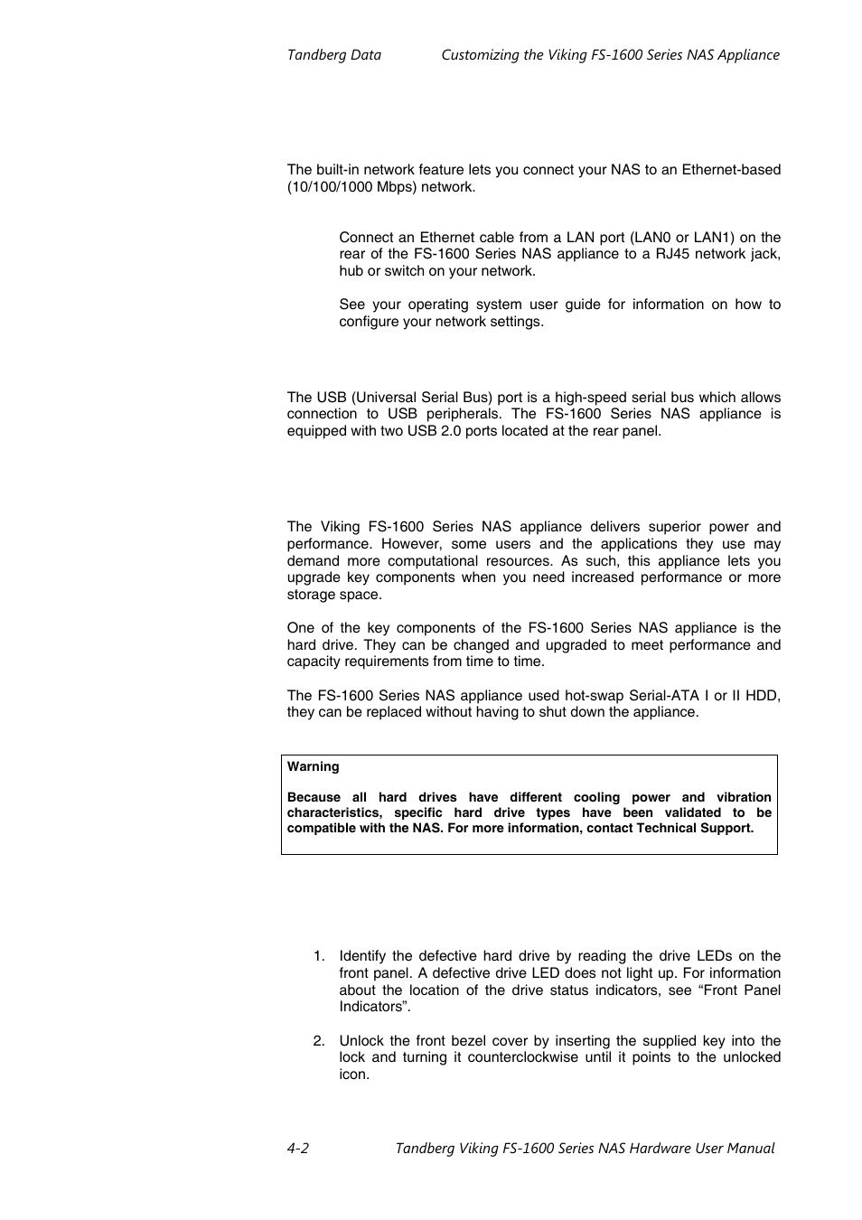 Upgrading storage capacity | Tandberg Data FS-1610 User Manual | Page 30 / 53