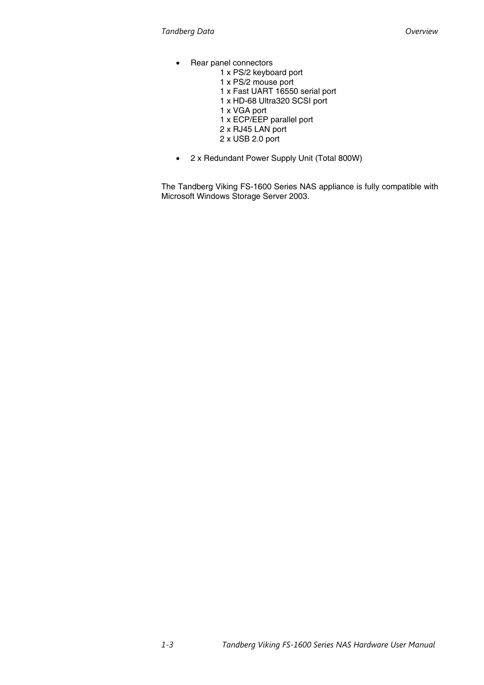 Tandberg Data FS-1610 User Manual | Page 7 / 53